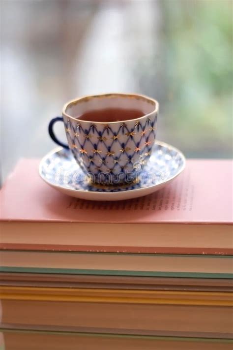 Cup Of Tea And Books Stock Photo Image Of Lifestyle 163913116