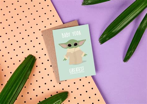 Baby Yoda Greatest Baby Yoda Valentines Day Card Etsy