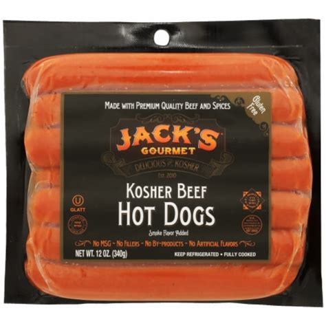 Jacks Gourmet Kosher Beef Hot Dogs 12 Oz Frys Food Stores