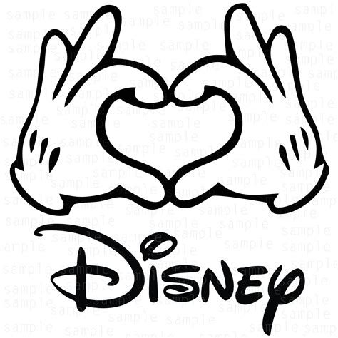 Hands Mickey Disney Hearts Svg Mickey Svg Download Files Etsy