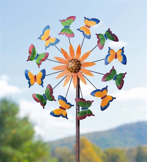 Oversized Butterflies Metal Wind Spinner Wind And Weather