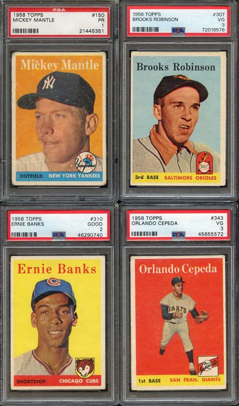 Lot Detail 1958 Topps Complete Baseball Set W91 Psa Graded Cards