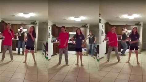 Cool Dad Quietly Out Dances His Two Daughters