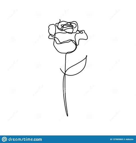 Lineart's | лайны запись закреплена. Rose Flower One Line Vector Minimalism Drawing Style Stock ...