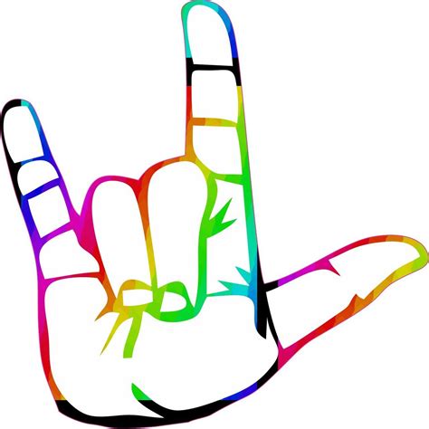 5in X 5in Rainbow Sign Language I Love You Bumper Sticker Vinyl Asl
