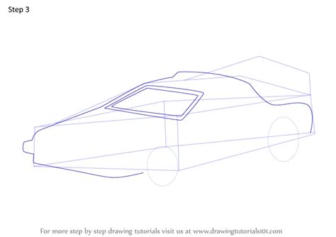 How To Draw Delorean From Back To The Future Back To The Future Step