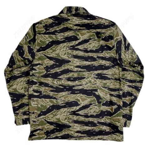 Us Vietnam War Army Tcu Tiger Stripe Camo Jacket Coat Cotton Size Xl Ebay