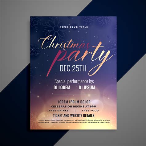 Christmas Party Invitation Flyer Template Design Download Free Vector