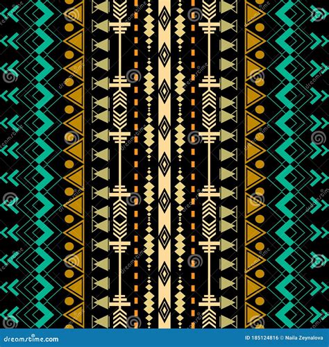 tribal colorful vector seamless borders pattern ethnic geometric background native repeat