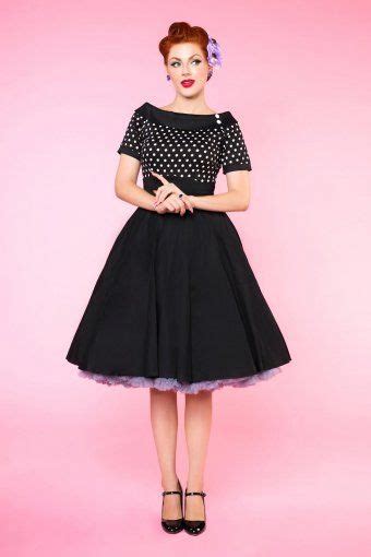 Dolly And Dotty Darlene 50s Style Swing Dress Black And Geschwungenes Kleid Vintage Kleider