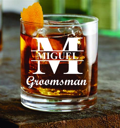 Groomsman Whiskey Glasses Classic Personalized Groomsmen Whiskey Glasses Groom Rocks Glass