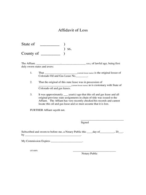 Affidavit Of Loss Free Templates In Pdf Word Excel Download Free Nude Porn Photos