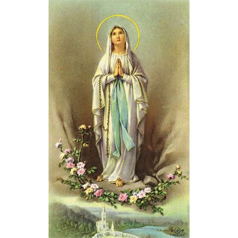 Our Lady Of Lourdes Personalized Prayer Card Priced Per Card The