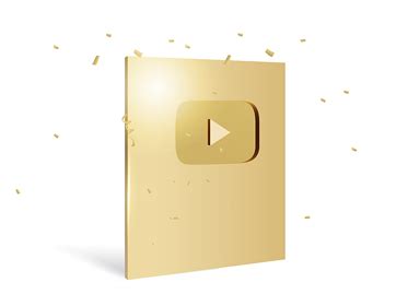 The golden play button is the second creator award. youtube gold play button vector illustration, Gold Creator ...
