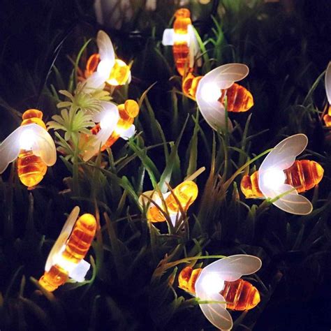 Honey Bee Solar Powered String Lights 3050 Led Outdoor Etsy