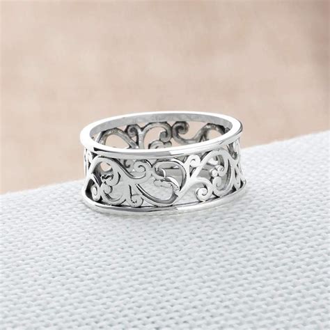 Leaf Filigree Rings Vintage Style 925 Sterling Silver Rings For Women