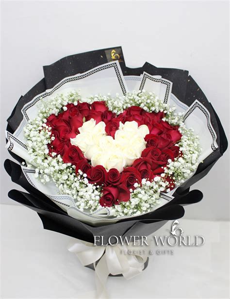 Heart Shaped Flowers 99 Roses Proposal Flowers Anniversary