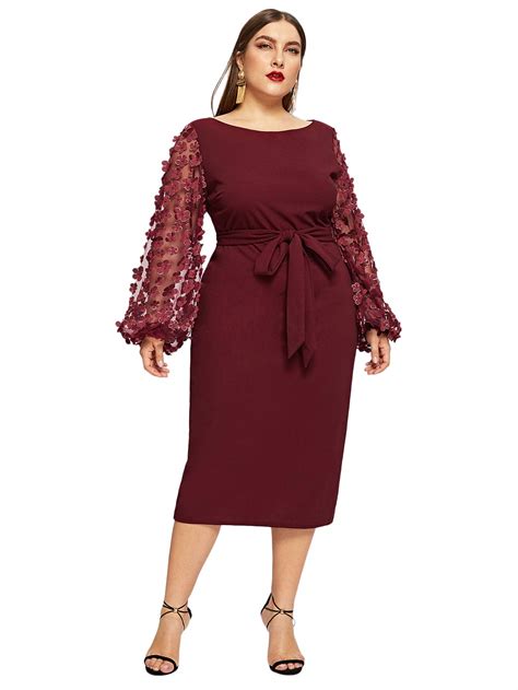 Shein Mother Of The Bride Dresses In Plus Size Elegant Appliques Contrast