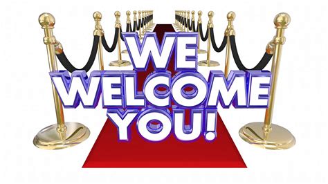 We Welcome You Red Carpet Friendly Greeting Words Animation Motion