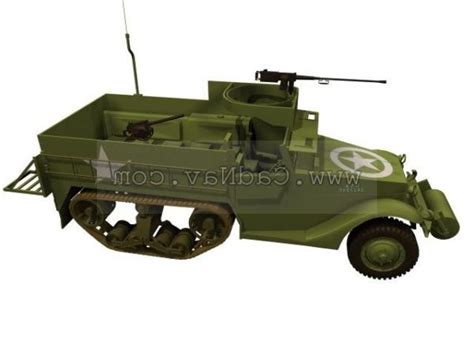 Usa M3 Armored Half Tracks Free 3d Model Max Vray Open3dmodel