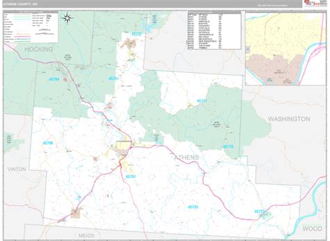 Athens County Oh Zip Code Maps Premium