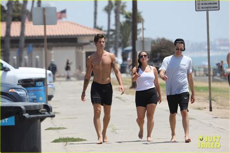 Shawn Mendes Goes Shirtless For Walk With Friends In Santa Monica
