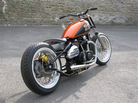 Sent all parts away and got it welded and powder coated and stuck it back together. Bobber Yamaha XS 650 | White Wheels | Pinterest