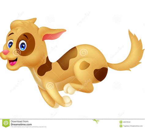 Cute Dog Cartoon Running Stock Vector Illustration Of