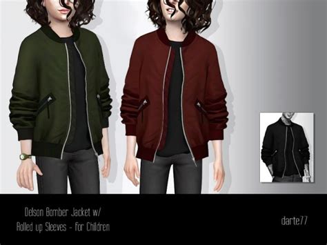 Leather Bomber Jacket Darte77 Custom Content For Ts4