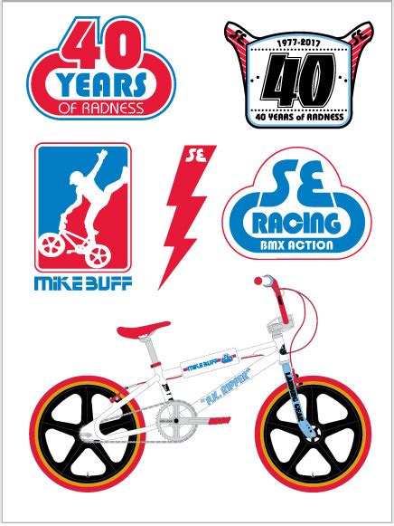 Se Racing Mike Buff Pk Ripper Commemorative Sticker Set Planet Bmx