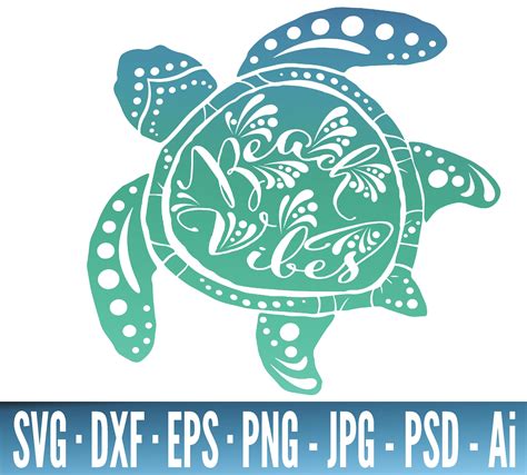 Sea Turtle Svg Turtle Clipart Beach Iron On Summer Svg Files Floral