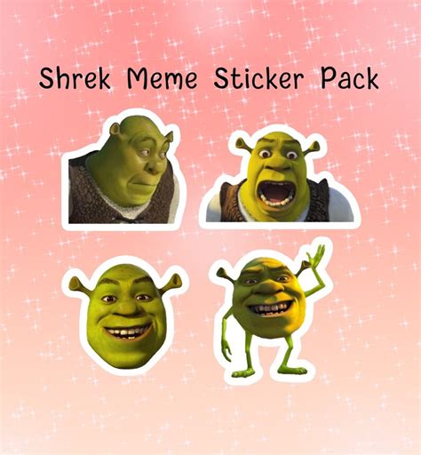 Shrek Meme Sticker Pack Funny Memes 4 Stickers Laptop Etsy