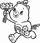 Coloring Bear Pages Flower Bears Care Girl Choose Board Wecoloringpage Sheets Kids sketch template
