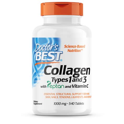 Doctor's Best Collagen Types 1 and 3 with Peptan, Non-GMO, Gluten Free ...