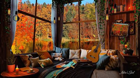 Cozy Autumn Nook Ambience 🍂 Nature Sounds And Acoustic Guitar Music