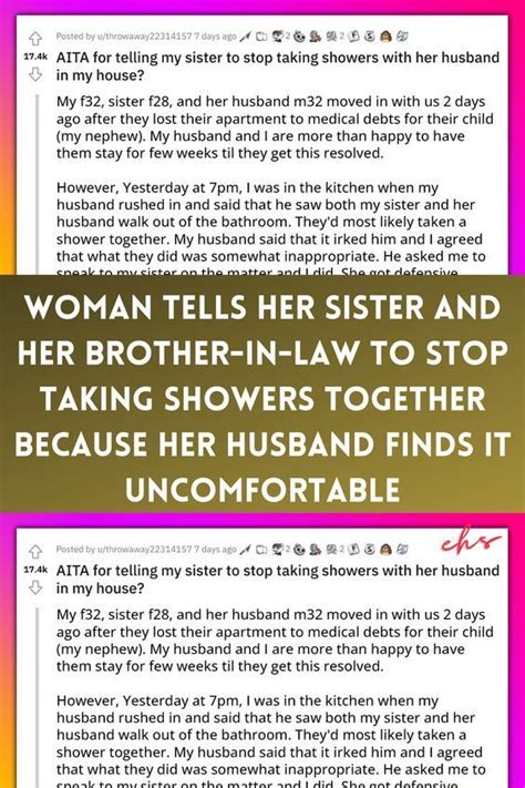 Woman Tells Her Sister And Her Brother In Law To Stop Taking Showers