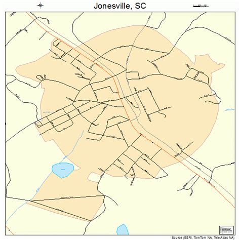 Jonesville South Carolina Street Map 4537330