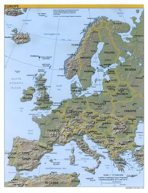 Map Of Europe Relief Map Online Maps And Travel