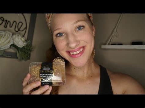 Asmr Eating Raw Honeycomb Satisfying Sticky Mouth Sounds Youtube