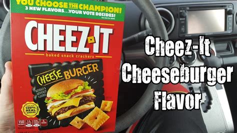 The flavor reminds me of a cheeseburger. Cheez-It Cheeseburger Flavor Review - CarBS - YouTube
