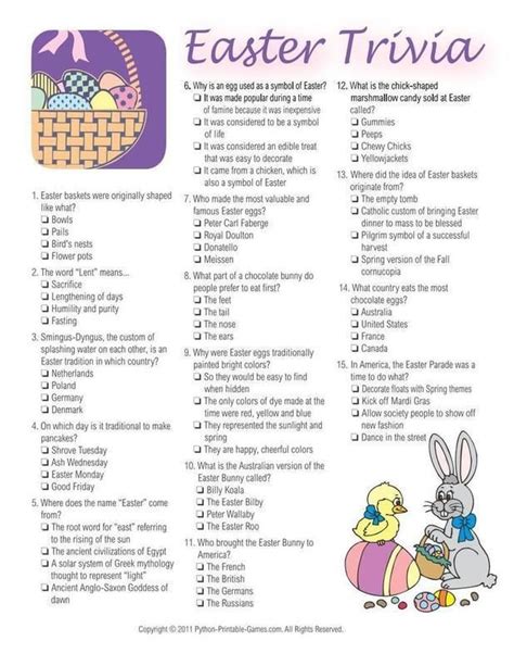Spring Trivia Questions And Answers Printable