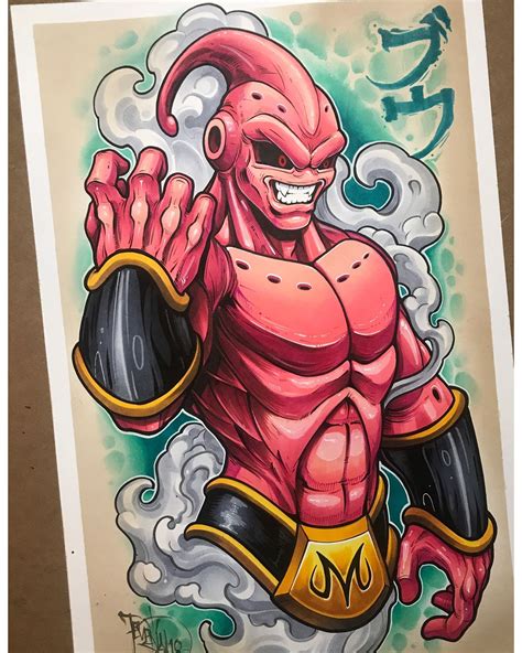 How To Draw Majin Buu From Dragon Ball Z Youtube