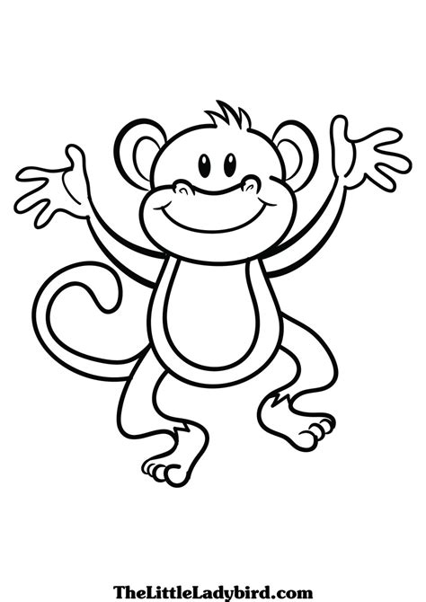 Cute Monkey Clip Art Black And White Free Clipartix
