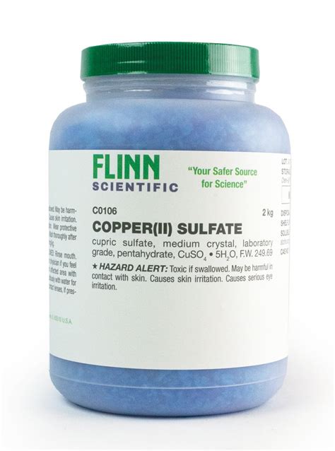 Copperii Sulfate Medium Crystal Lab Grade 2 Kg Flinn Scientific
