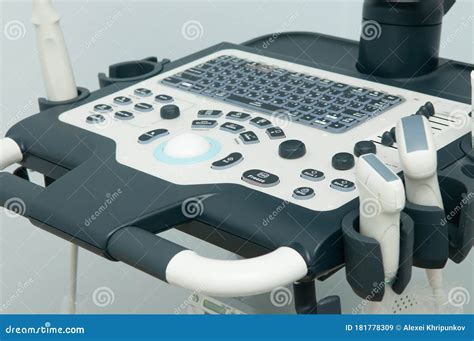 Closeup Ultrasound Machine In Hospital Medical Equipment Stock Image