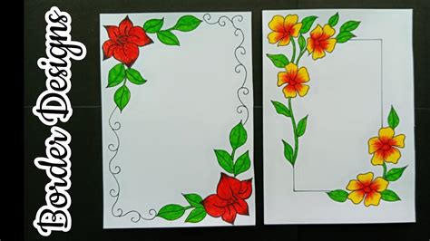 Simple Flower Border Designs For School Projects To Draw Best Flower Site