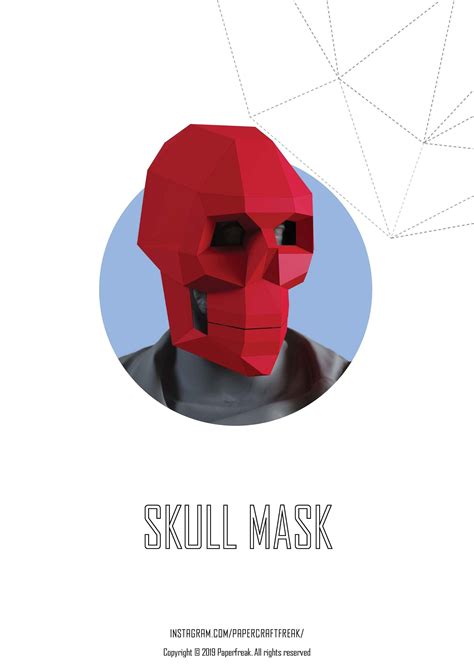 Papercraft 3d Skull Mask Gothic Halloween Horror Pepakura Etsy Canada