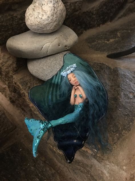 Mermaid Tiny Mermaid Ooak Mermaid Art Doll Ooak Art Doll Clay