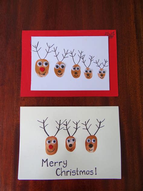 Fingerprint Christmas Cards Christmas Cards Handmade Kids Print