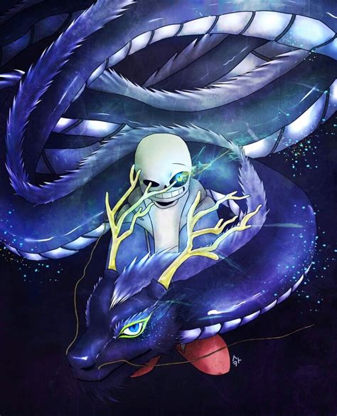 Sans Avec Un Dragon Quoi Badass イラスト Undertale イラスト 作品